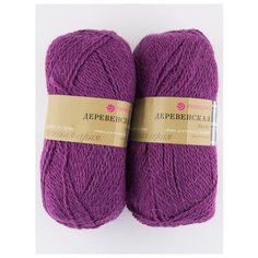 Пряжа "Деревенская" 100г, 250м (2 мотка), ПЕХОРКА, 191-Ежевика