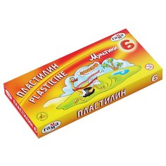 Пластилин Гамма "Мультики", 06 цветов, 120г, со стеком, картон. упак. Gamma