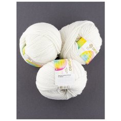 Пряжа "Детский каприз тёплый" 50г, 125м (3 мотка)., Пехорский текстиль, 01-Белый Пехорка