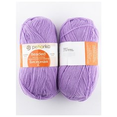 Пряжа "Бисерная" 100г., 450м (2 мотка)., ПЕХОРКА, 178-Св.сиреневый