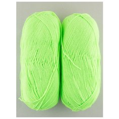 Пряжа "Бисерная" 100г., 450м (2 мотка)., ПЕХОРКА, 296-Лайм