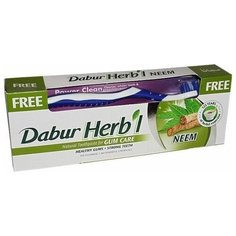 Herbl Neem Toothpaste Dabur (Зубная паста Ним с зубной щёткой Дабур) 150гр