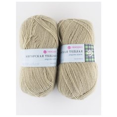Пряжа "Ангорская теплая" 100г., 480м (2 мотка)., ПЕХОРКА, 43-Суровый лен