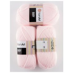 Пряжа "Baby" 50г, 150м (3 мотка), YarnArt, 853 светло-розовый