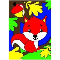 Набор для творчества LORI Картина по номерам для малышей Белочка в лесу