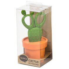 Ножницы Cactus с держателем, оранжевые с зеленым Qualy