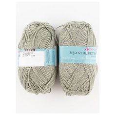 Пряжа "Мультицветная" 50г, 180м (2 мотка)., ПЕХОРКА, 38-Полынь