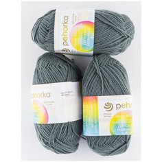 Пряжа "Детская новинка" (3 мотка), 50г., 200м, ПЕХОРКА, 490-Самшит