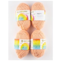 Пряжа "Детская новинка" 50г, 200м (4 мотка), ПЕХОРКА, 18-Персик