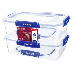 Набор из 4-х контейнеров герметичных KLIP IT+, материал пластик, Sistema, SI881715