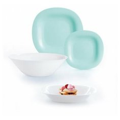 Столовый сервиз CARINE LIGHT TURQUOISE&BLANC 19 предметов 6 персон Luminarc