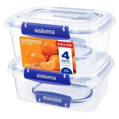 Набор из 4-х контейнеров герметичных KLIP IT+, материал пластик, Sistema, SI881714