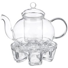 Чайник заварочный 800мл с подставкой для свечи, жаропрочное стекло Vetta