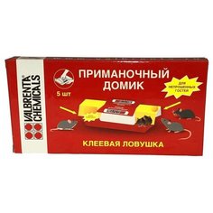 Приманочный домик от мышей Клеелов Липкая пластина 5 шт/упак. Valbrenta Chemicals