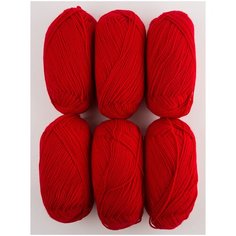 Пряжа "Детская новинка" 50г., 200м., (6 шт)., ПЕХОРКА, 06-Красный
