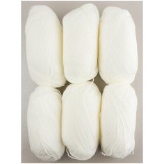 Пряжа "Детская новинка" 50г., 200м., (6 шт)., Пехорский текстиль, 01-Белый Пехорка