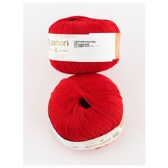 Пряжа "Цветное кружево" 50г, 475 м (2 мотка)., ПЕХОРКА, 06-Красный