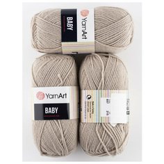 Пряжа "Baby" 50г, 150м (3 мотка), YarnArt, 857 серо-бежевый