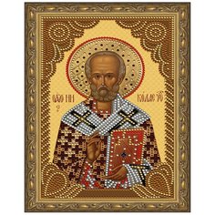 Алмазная мозаика 5D с нанесенной рамкой Molly 20х30 см Николай Чудотворец