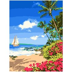 Набор для творчества LORI Картина по номерам "Золотой пляж"