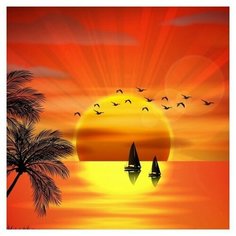 Алмазная мозаика Molly 30х30 см Красивый закат