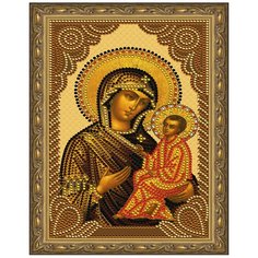 Алмазная мозаика 5D с нанесенной рамкой Molly 20х30 см Тихвинская Божия Матерь