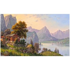 Алмазная мозаика с нанесенной рамкой Molly 40х50 см Прищепа. Уютный уголок