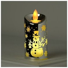 Свеча светодиодная Luazon Lighting Снеговик 9 см серебро