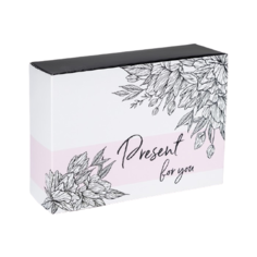 Коробка подарочная Дарите счастье Present for you 20 х 8 х 15 см белый/черный