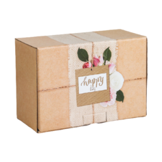 Коробка подарочная Дарите счастье Happy day 22 × 15 × 10 см бежевый