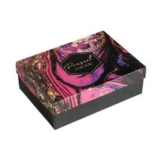 Коробка подарочная Дарите счастье Текстуры 21 х 7 х 15 см черный/розовый