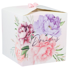Коробка подарочная Дарите счастье Dream 18 х 18 х 18 см белый/розовый/фиолетовый