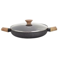 Сотейник Fissman Spark Stone 5037, 28 см, с крышкой, черный