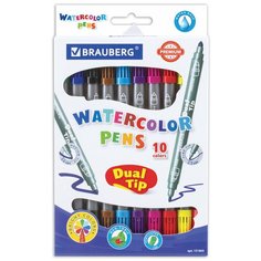 BRAUBERG Набор фломастеров Premium Dual tip, 10 шт. (151665)