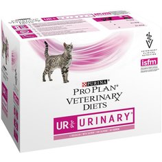Влажный корм для кошек Pro Plan Veterinary Diets UR St/Ox Urinary, для лечения МКБ, с лососем 10 шт. х 85 г