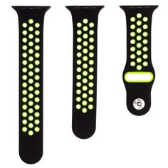Аксессуар Ремешок Evolution для APPLE Watch 38/40mm Sport+ AW40-SP01 Silicone Black-Fluorescent Green