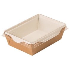 Контейнер одноразовый картонный для салатов Eco OpSalad 500 мл, 16,5x12x4,5 см, коричневый (5 шт)