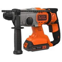 Аккумуляторный перфоратор BLACK+DECKER BCD900D1S, SDS-Plus 18В, 6650 уд/мин, 1.2 Дж, 1x2 Ач, сумка