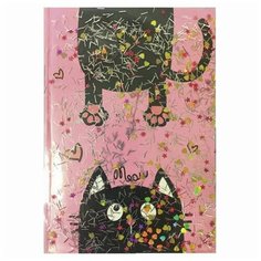 Блокнот с гелевой обложкой малый формат (110х145 мм) А6, 56 л., скоба, CENTRUM, "Кот наоборот", 90277