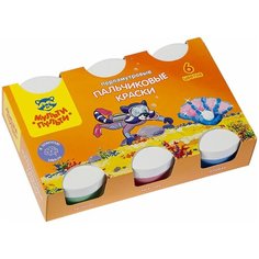 Мульти-Пульти краски пальчиковые Морские приключения Енота (ПК_10242), 60 мл, 6 цв.