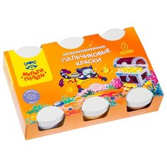 Мульти-Пульти краски пальчиковые Морские приключения Енота (ПК_10244), 60 мл, 6 цв.