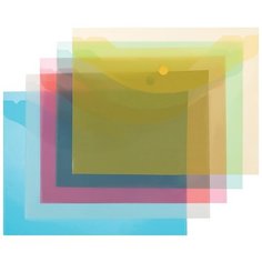 Attache Папка-конверт на кнопке A5 120 мкм 10 шт разноцветный