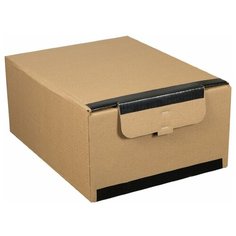 OfficeSpace Короб архивный горизонтальный Standard плотный с клапаном и замком на липучке коричневый