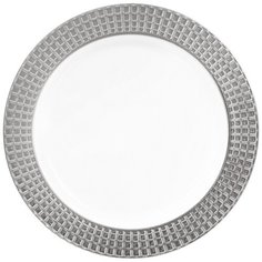 PLMA Тарелки одноразовые пластиковые Винтаж Кубики, 19 см, 10 шт., белый/серебристый