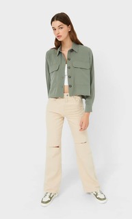 Stradivarius Короткая Рубашка Из Струящейся Ткани Multicolor Xs