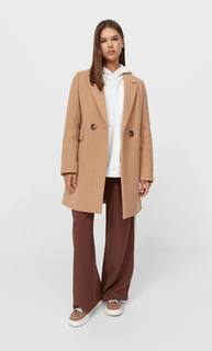 Stradivarius Базовое Пальто Бежевый M
