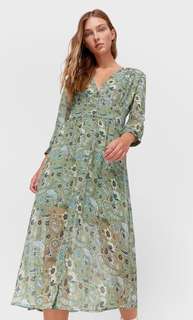 Stradivarius Платье Миди В Стиле Бохо Multicolor Xl
