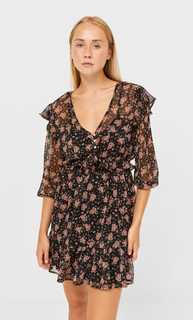 Stradivarius Короткое Платье В Романтическом Стиле Черный Xl