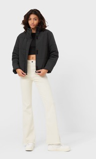 Stradivarius Стеганая Куртка Из Поларфлиса Черный Xl