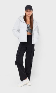Stradivarius Стеганая Куртка Из Водоотталкивающей Ткани С Капюшоном Multicolor Xs